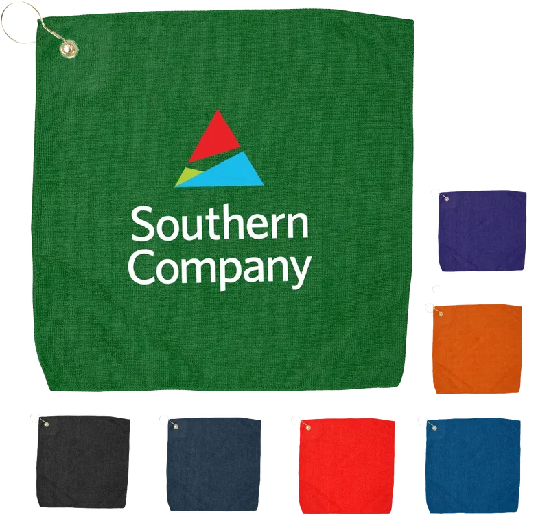 Branded Microfiber Golf Towel with Grommet - 15" x 15" — view 6