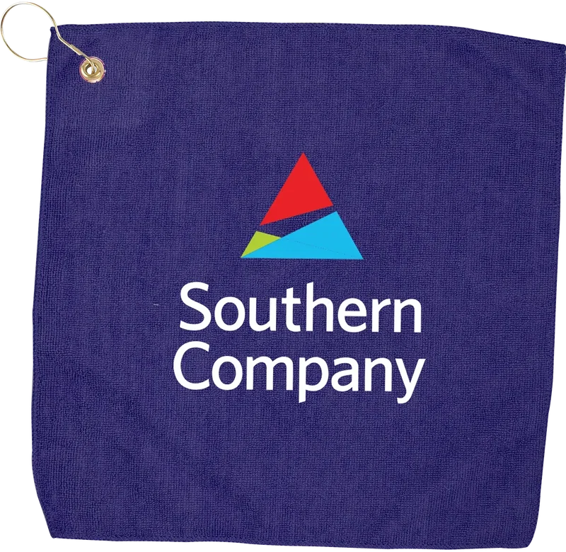 Branded Microfiber Golf Towel with Grommet - 15" x 15" — view 7