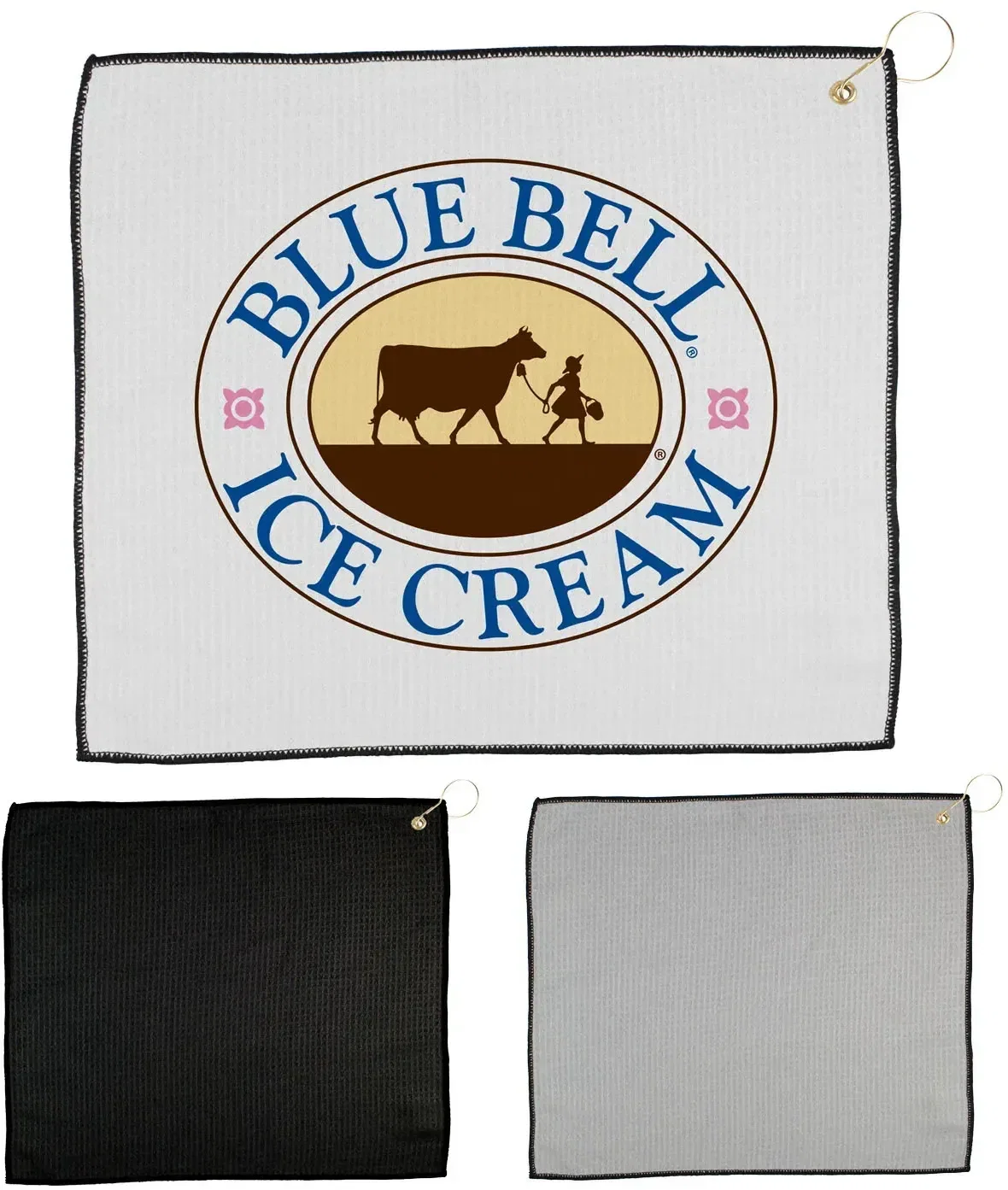 Custom Golf Towel - 15" X 18" Waffle with Grommet and Hook — view 4