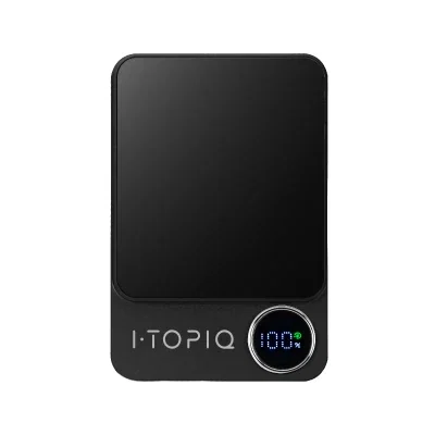 Magnetic 15W power bank sized to sit behind a phone