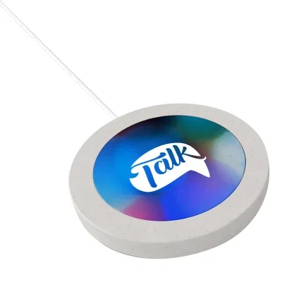 Metallic finish wireless charging pad made from plant based PLA