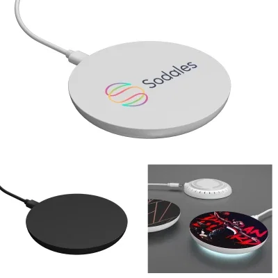 LED glow around the edge of the round base