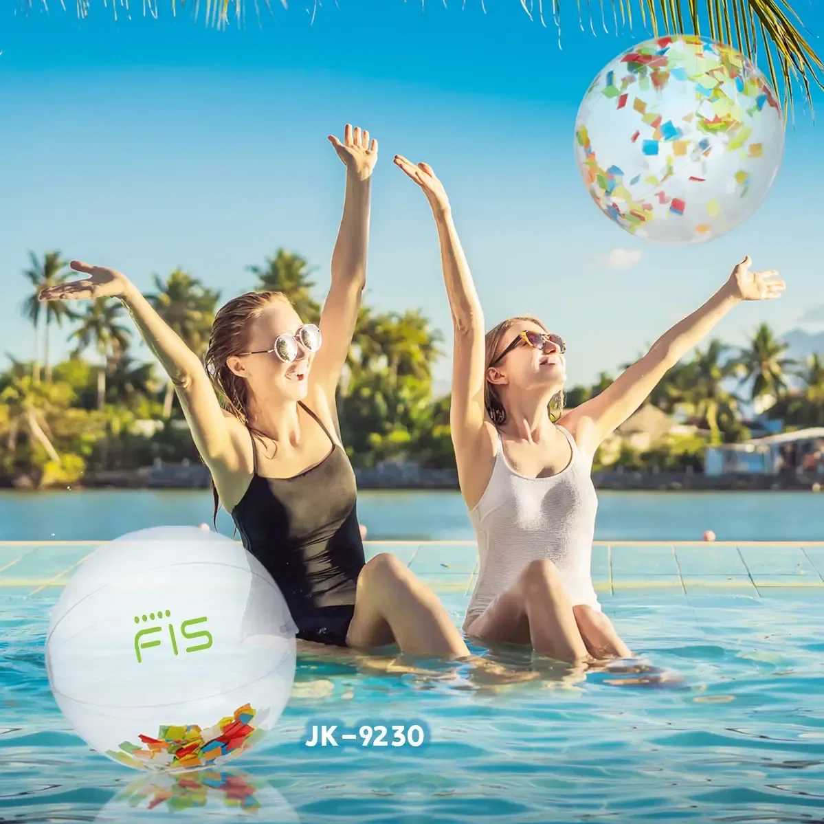 Multi Color Confetti Beach Ball - 16" — view 3