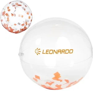 Orange & White Confetti Beach Ball - 16"