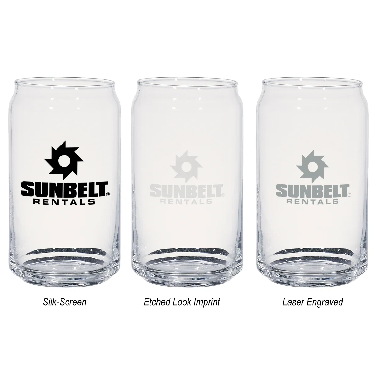 Front face of the glassware offering a wide branding surface