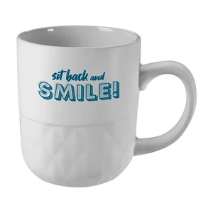 16 oz. Ceramic Coffee Mug with Facet Texture