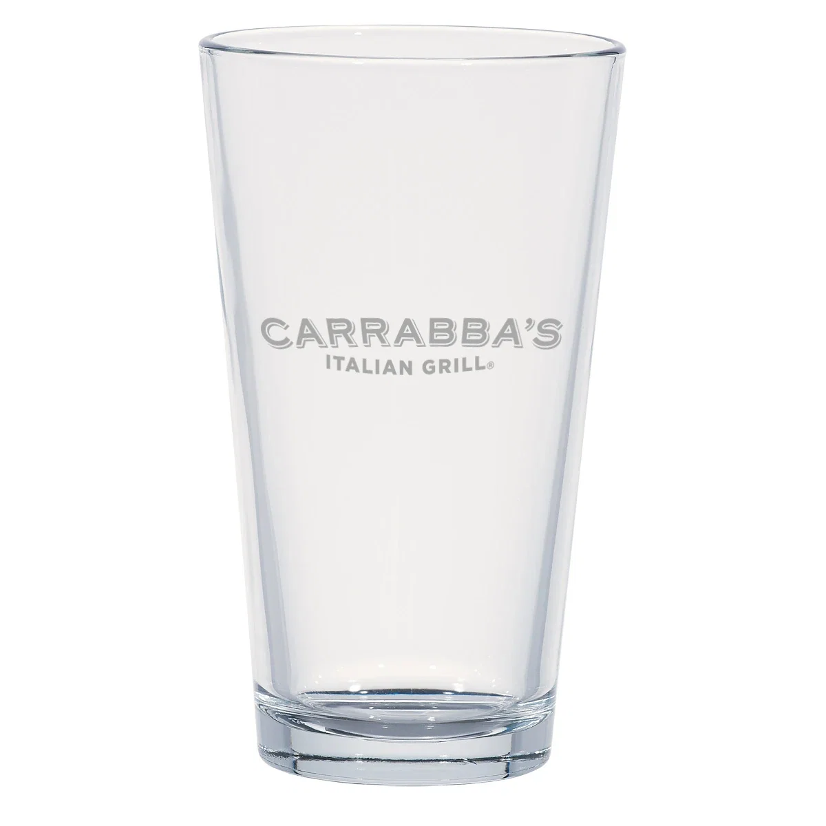 Empty glassware photographed straight on against a plain background