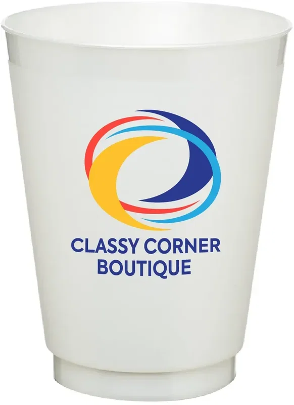 16 oz. Court Side Frosted Plastic Stadium Cups Full Color Imprint — view 10