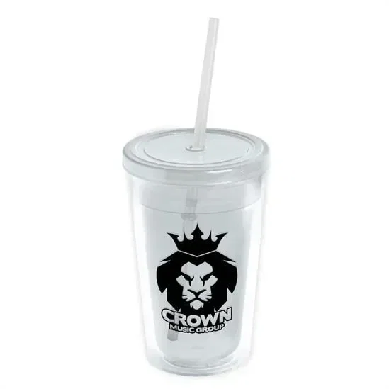 Transparent Tumbler with Straw Lid (16 oz.) — view 2