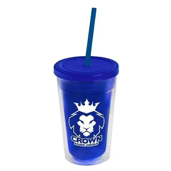Transparent Tumbler with Straw Lid (16 oz.) — view 3
