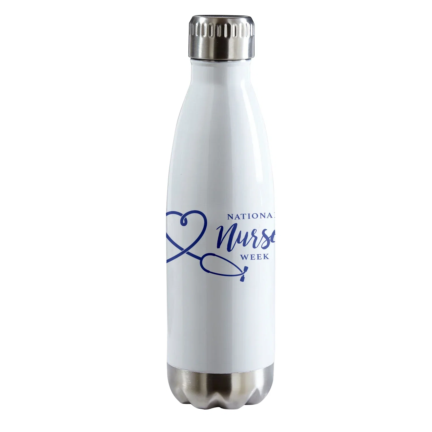 Double Wall Vacuum Bottle - 16 oz — White — view 3