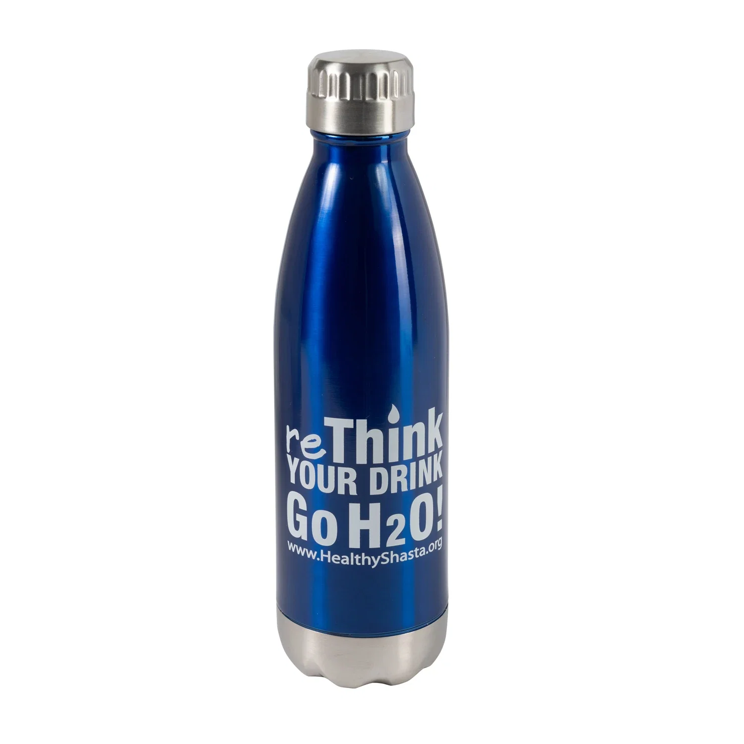 Double Wall Vacuum Bottle - 16 oz — Blue — view 4