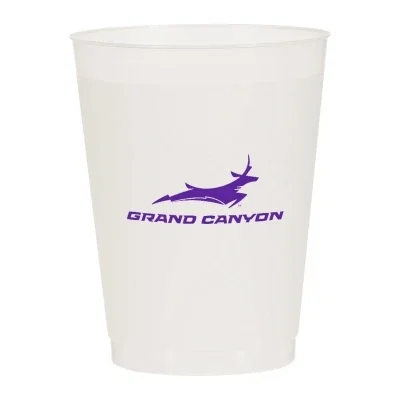 Frosted stadium cup shown upright against a plain backdrop