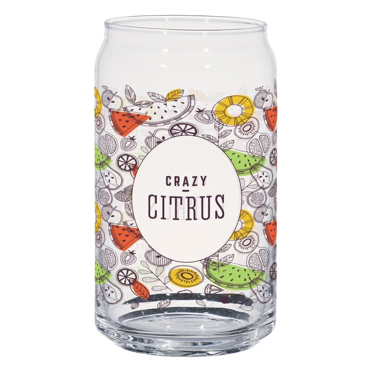 Rim and open top of the five inch tall glassware