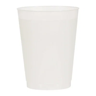 Rim detail showing the thin flexible wall of the plastic drinkware