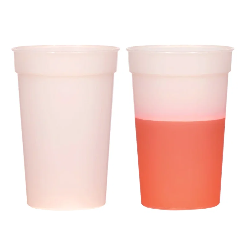 Tilted forward to reveal the inside of the cup