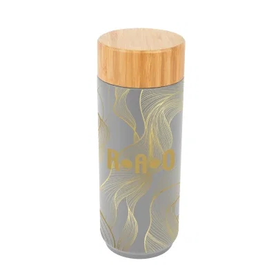 Stainless steel Lexington bottle topped with a bamboo lid