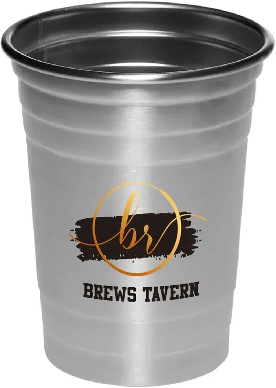 16 oz. HOP Stainless Steel Beer Cups w/ Full Color Imprint
