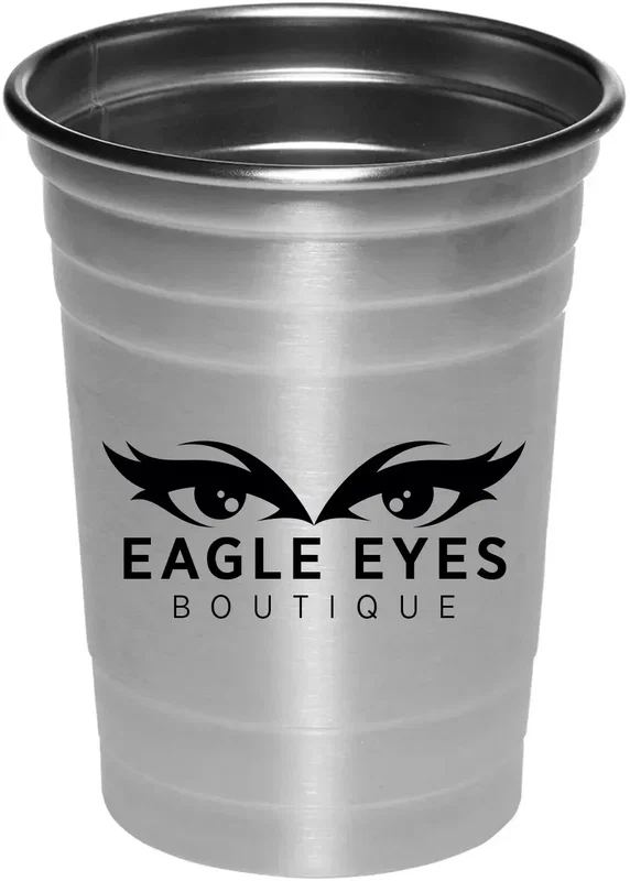 Personalized Stainless Steel Beer Cups - 16 oz. — view 6