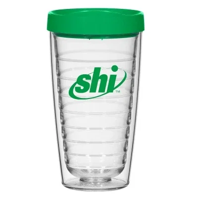 Red top fitted on the six inch mug
