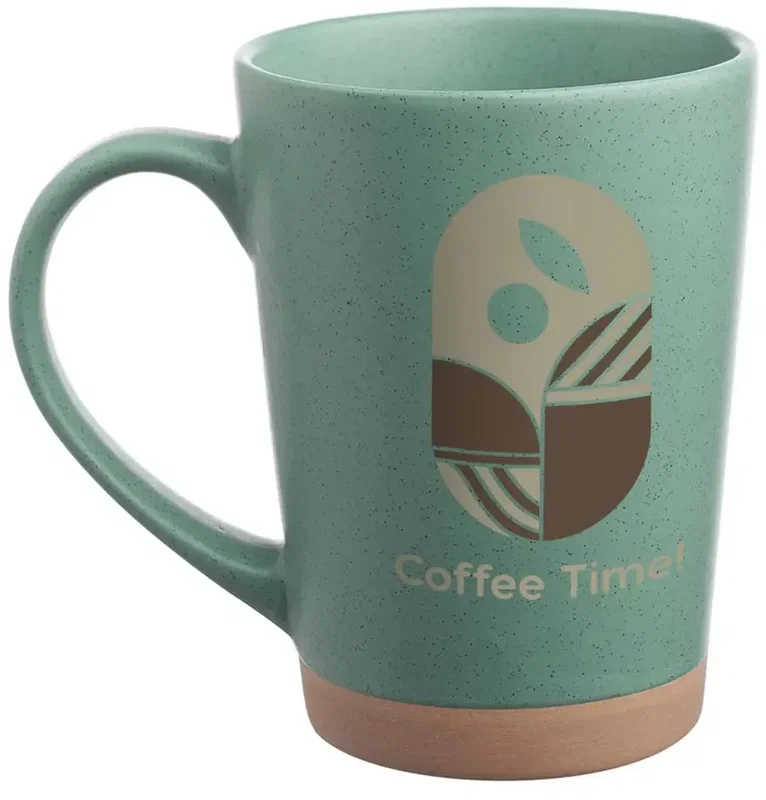 Personalized Java Speckled Clay Ceramic Mugs - 16 oz. (2 Color Imprint) — view 4