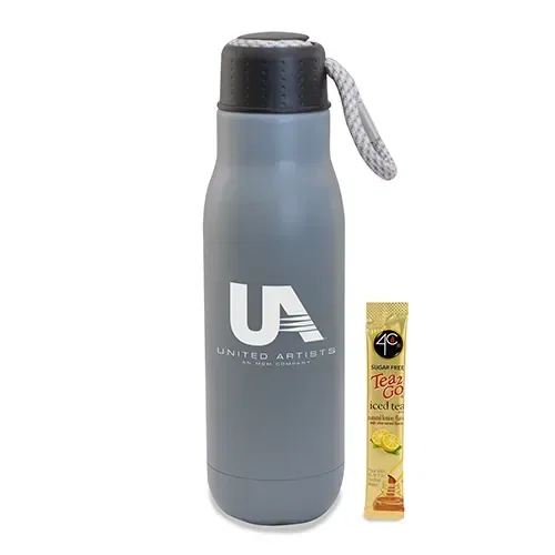16 Oz Matte Bottle W/ Bungee Lid And Iced Tea — view 2