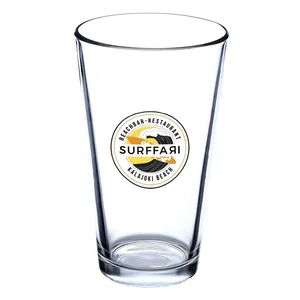 Crystal-Clear Thick-Base Pint Glasses, 16 oz. Glass, Full-Color Imprint