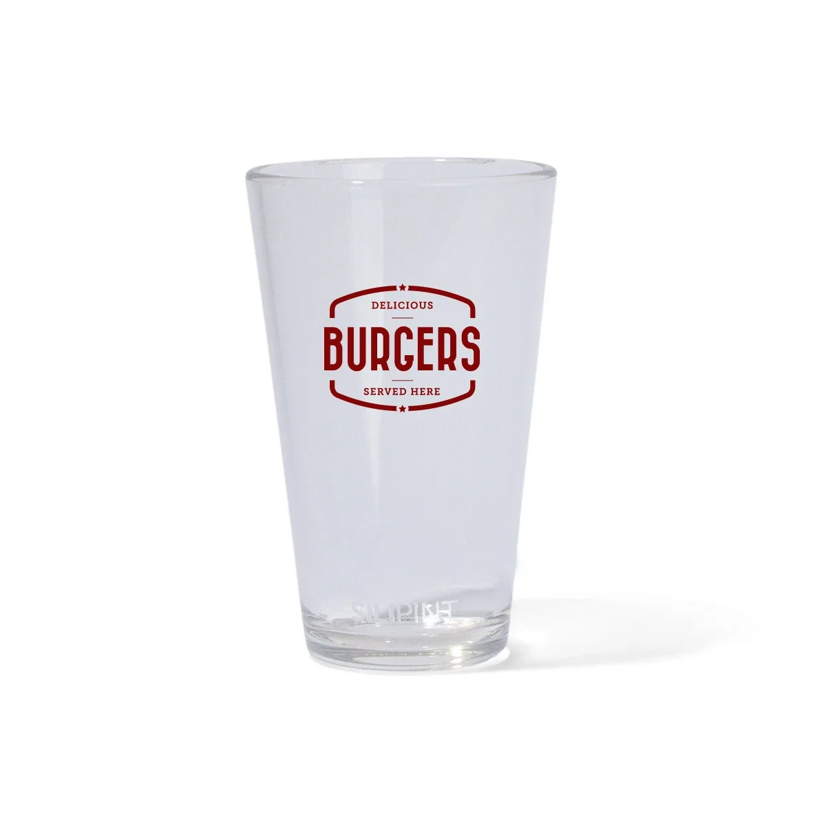 Tapered sides of the tall drinking cup