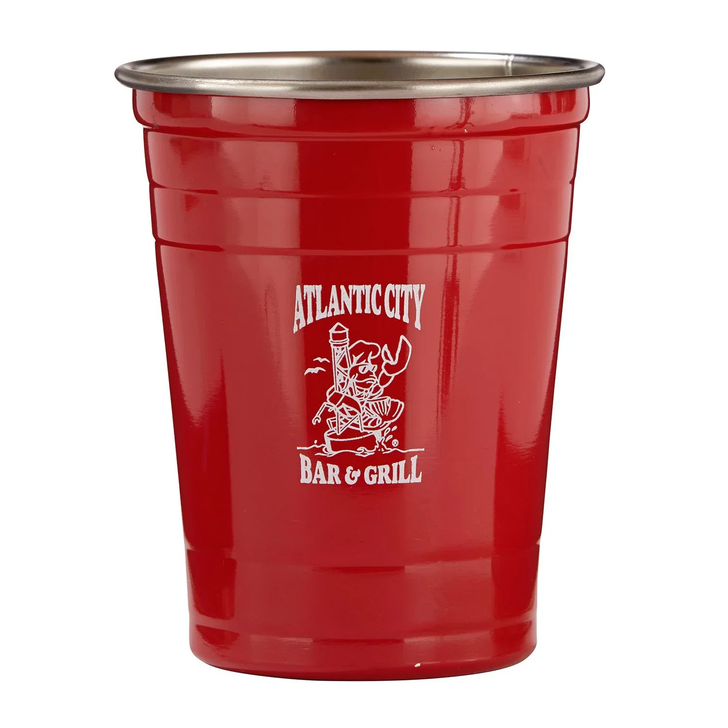 Stainless Steel Party Cup - 16 Oz — Red — view 4