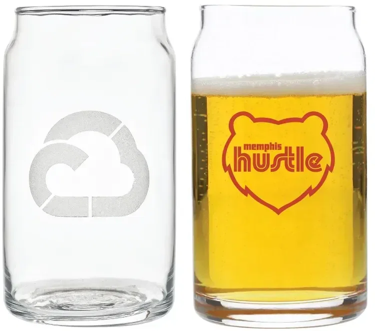 Branded Can Style Stout Glass - 16 oz.