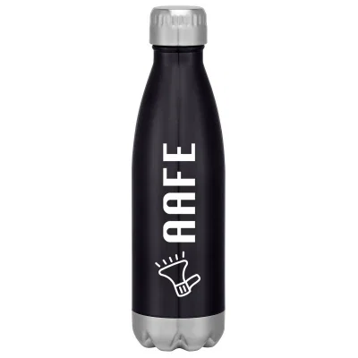Screw cap lifted away from the tall reusable drinking bottle