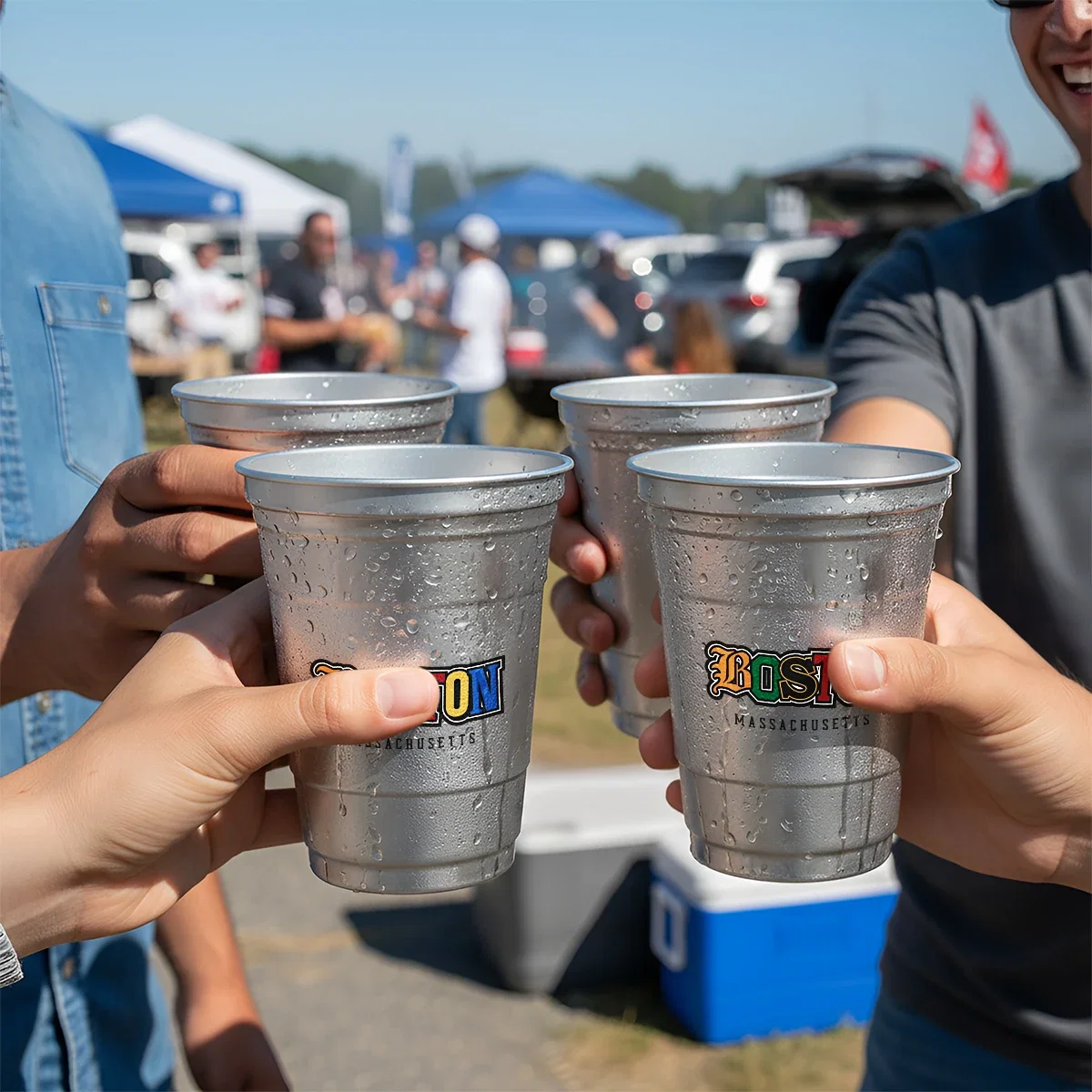 Top Cup Aluminum Cup — 4 Sizes held in hand