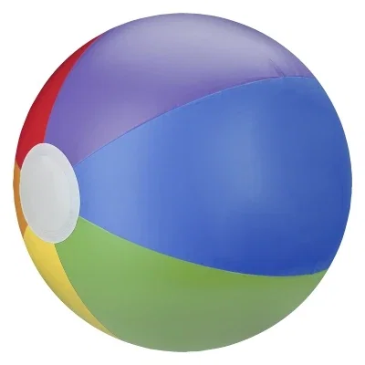 Valve area on the side of the blown up ball