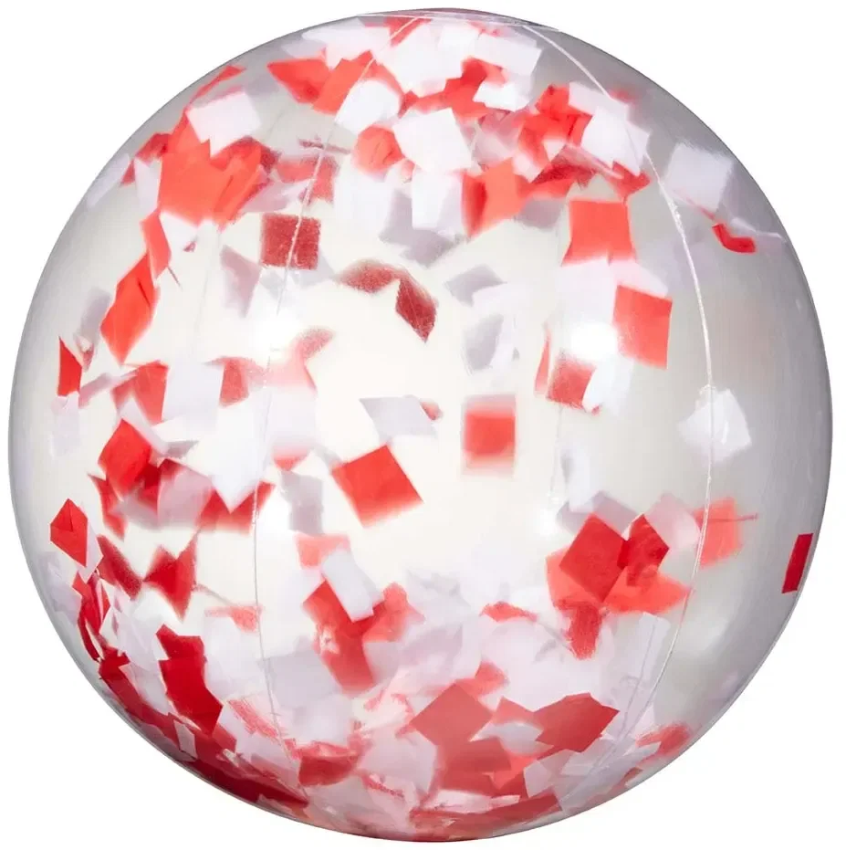 Red & White Confetti Beach Ball - 16" — view 2