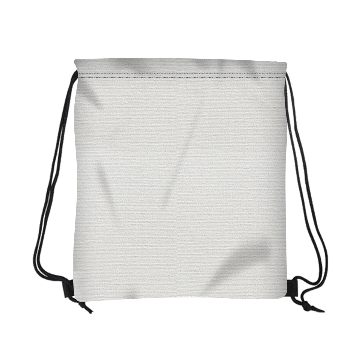 Worn over the back, cords pulled tight to close the opening