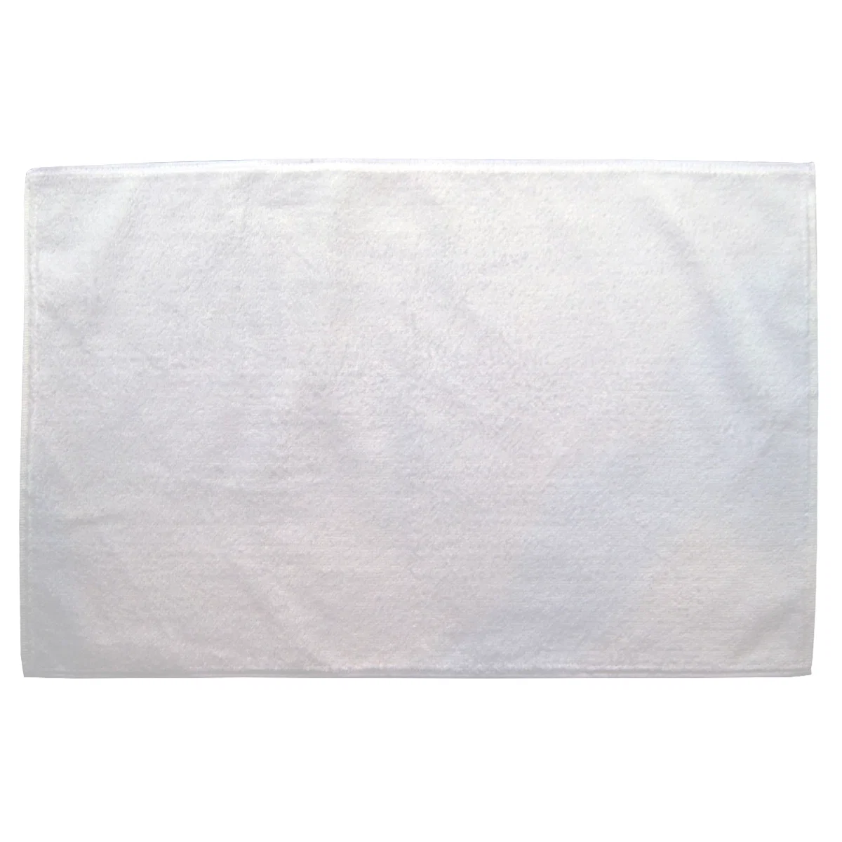 Folded towel draped over the rail of a golf bag