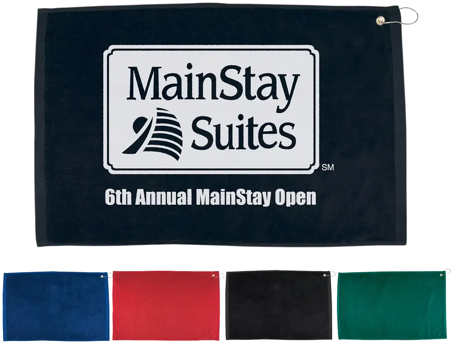 Custom Golf Towel - 16" x 25" Hemmed with Grommet and Hook — view 3