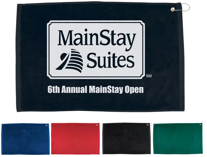 Custom Golf Towel - 16" x 25" Hemmed with Grommet and Hook — view 3