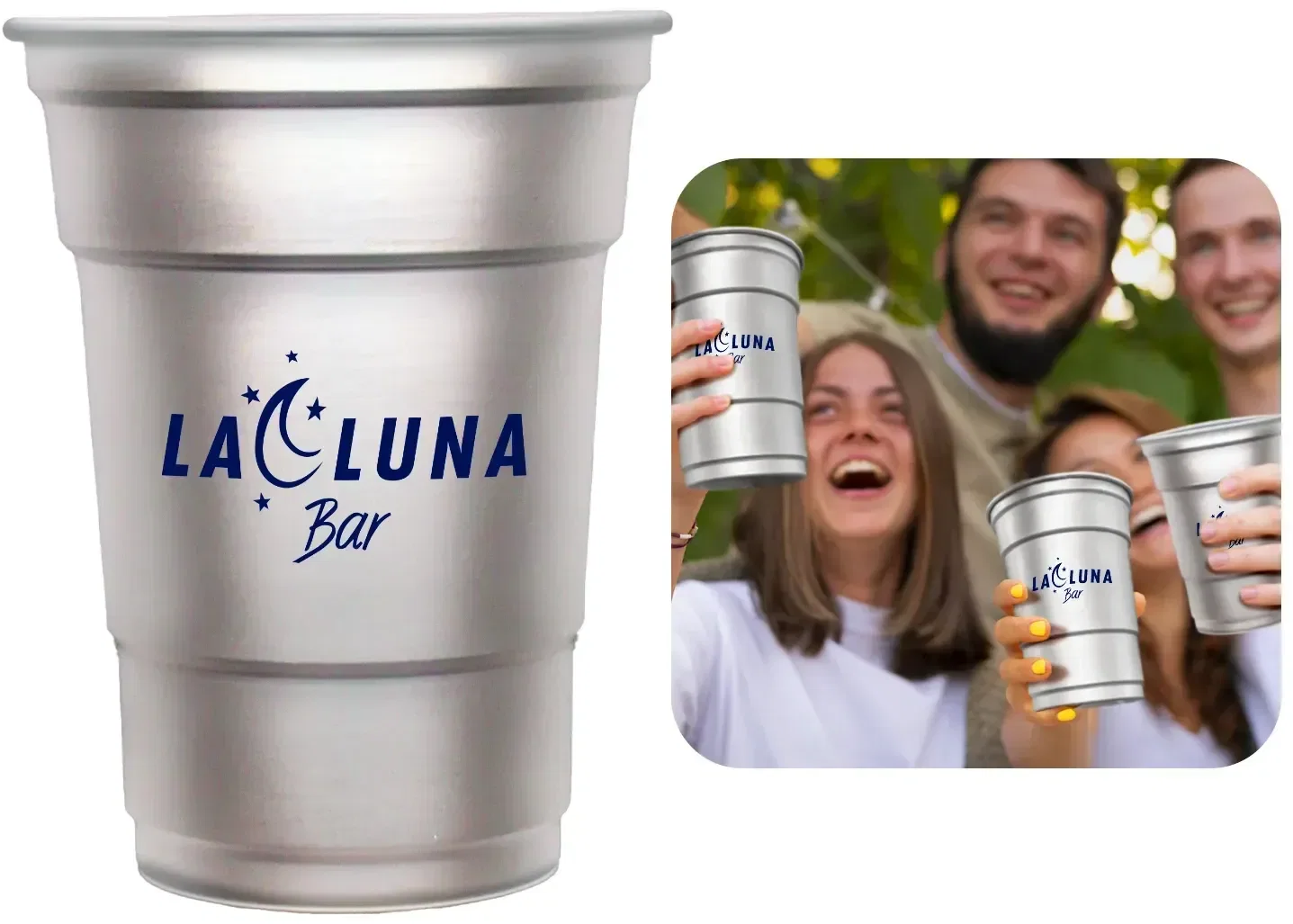 16oz Metal Cup held in hand