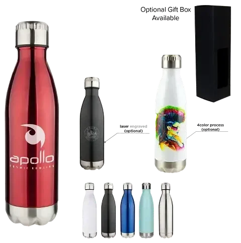 Personalized Double Wall Vacuum Water Bottle - 17oz