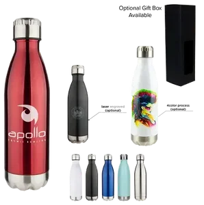 Personalized Double Wall Vacuum Water Bottle - 17oz
