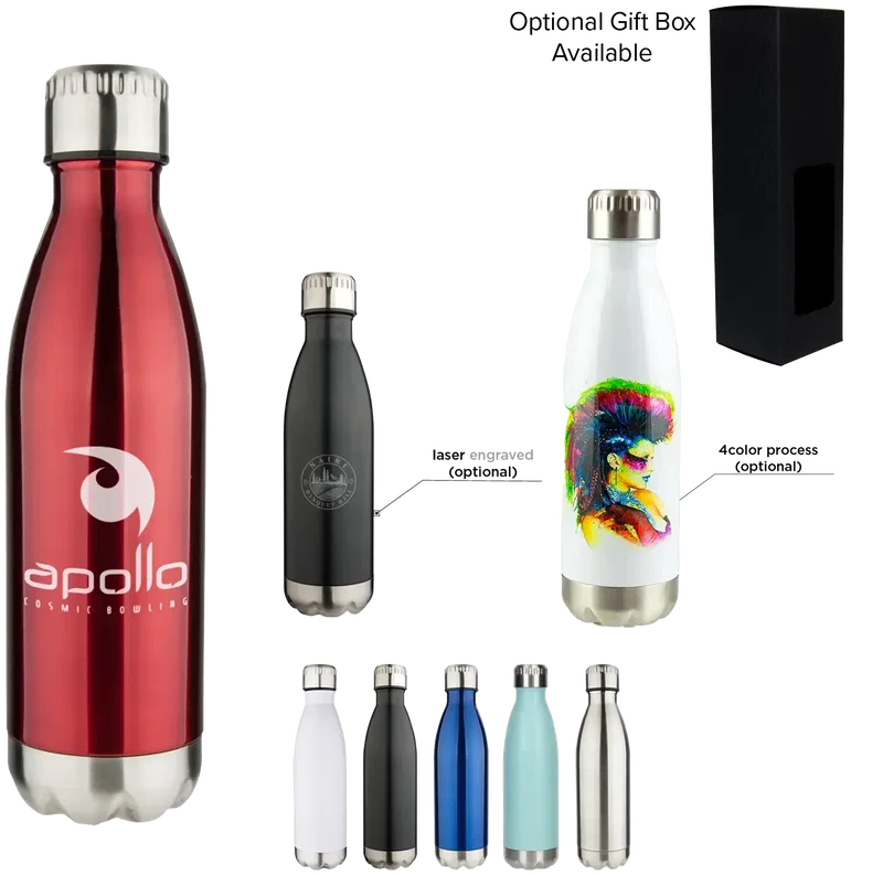 Personalized Double Wall Vacuum Water Bottle - 17oz — view 2
