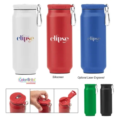 Seventeen ounce stainless steel tumbler standing seven inches tall