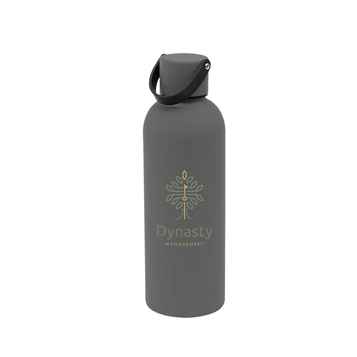 Back view of the water bottle centered under even lighting