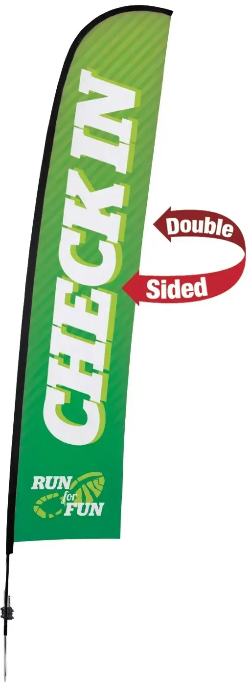 17' Premium Blade Sail Sign Kit (Double-Sided with Ground Spike & Ground Anchor) — view 6