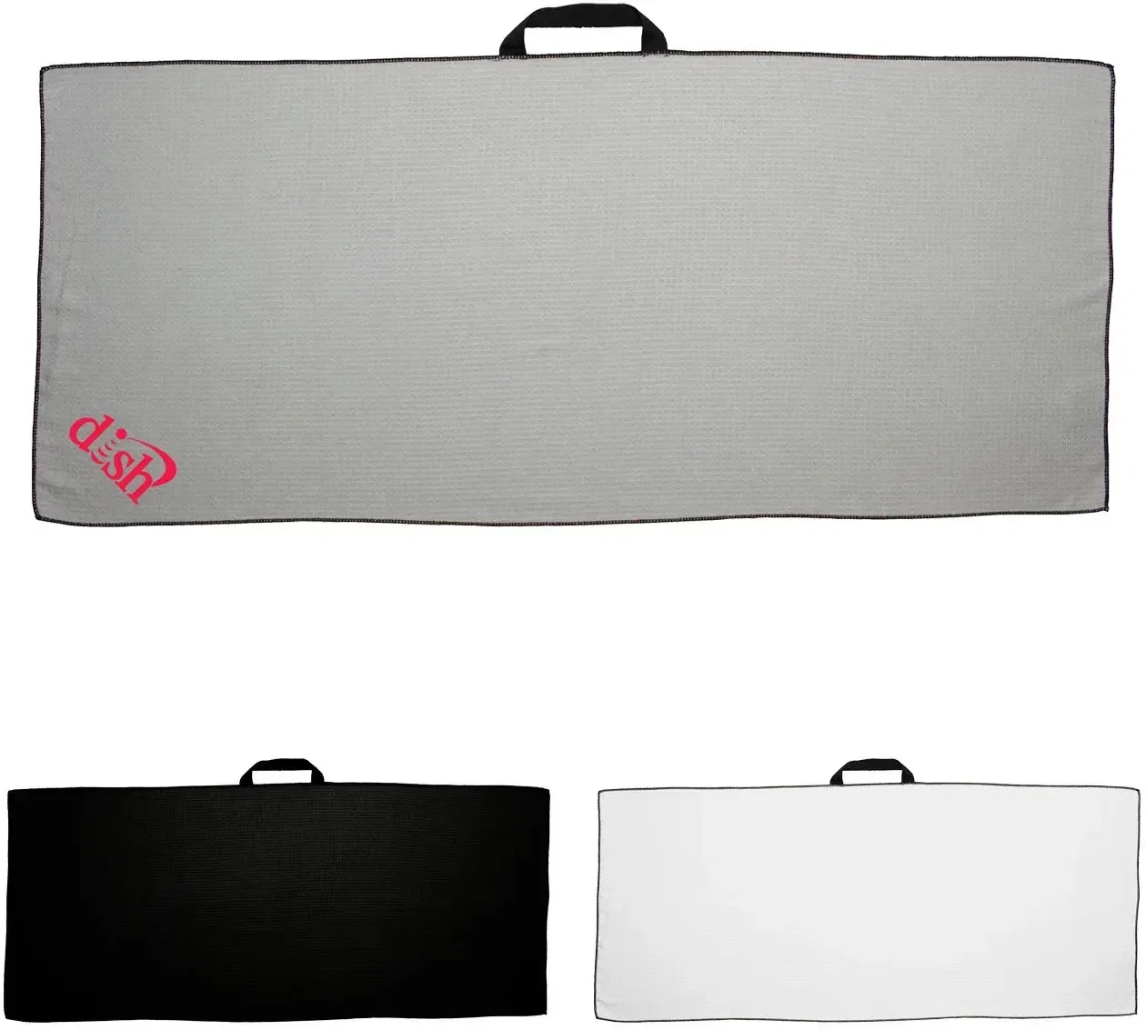 Waffle Caddy Golf Towel with Black Loop (17" x 40") — view 4