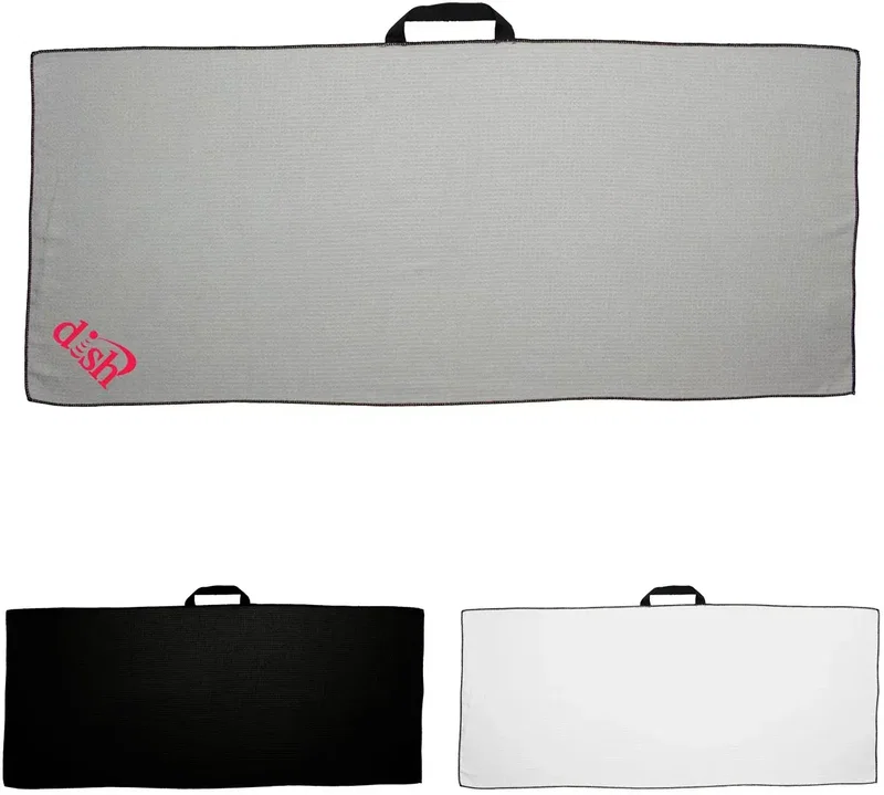 Waffle Caddy Golf Towel with Black Loop (17" x 40") — view 4