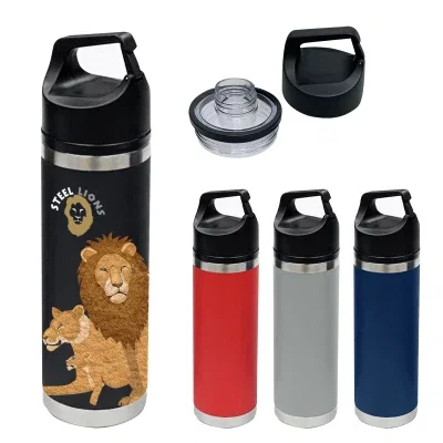 Eighteen ounce stainless steel bottle printed in full color