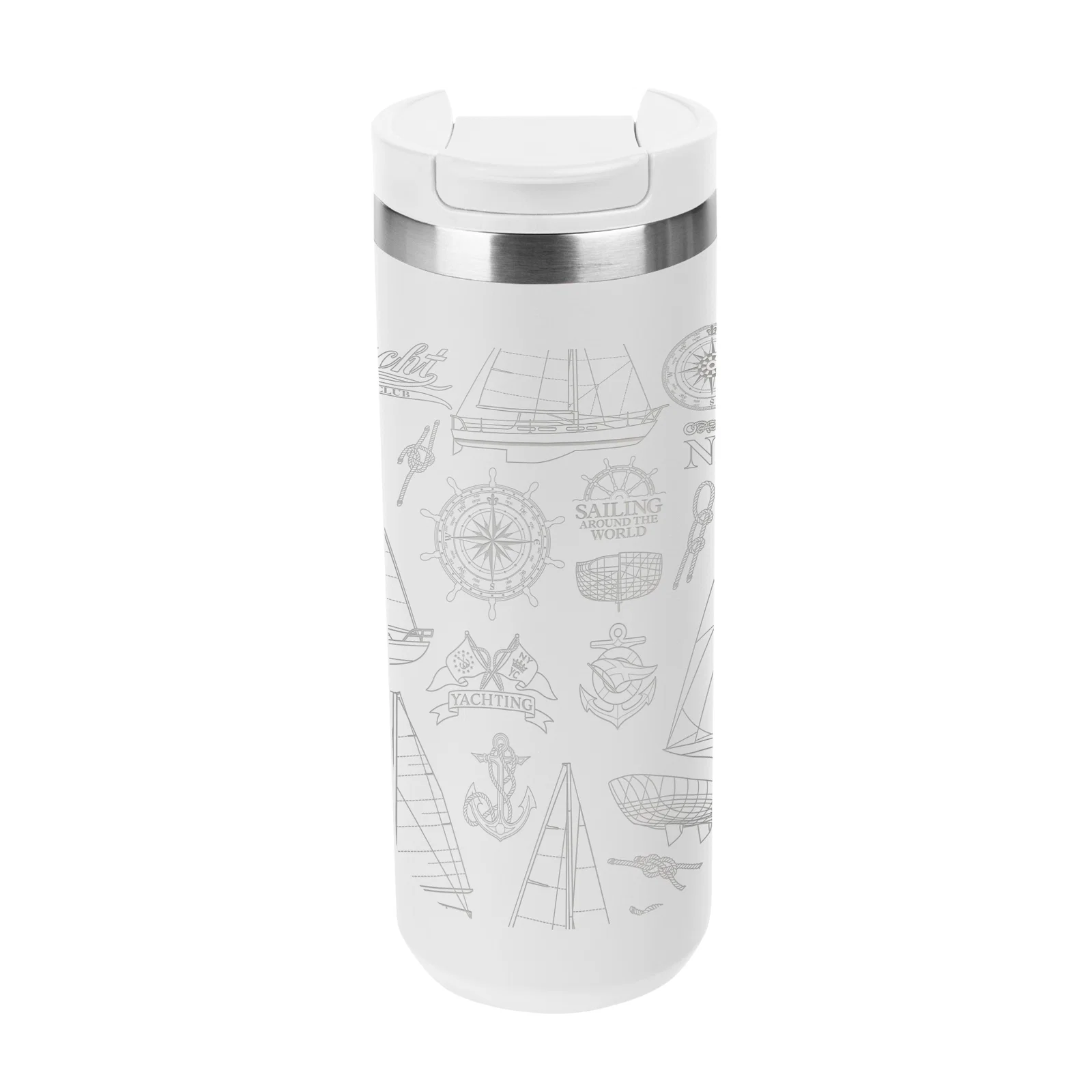Eighteen ounce stainless bottle standing eight inches tall