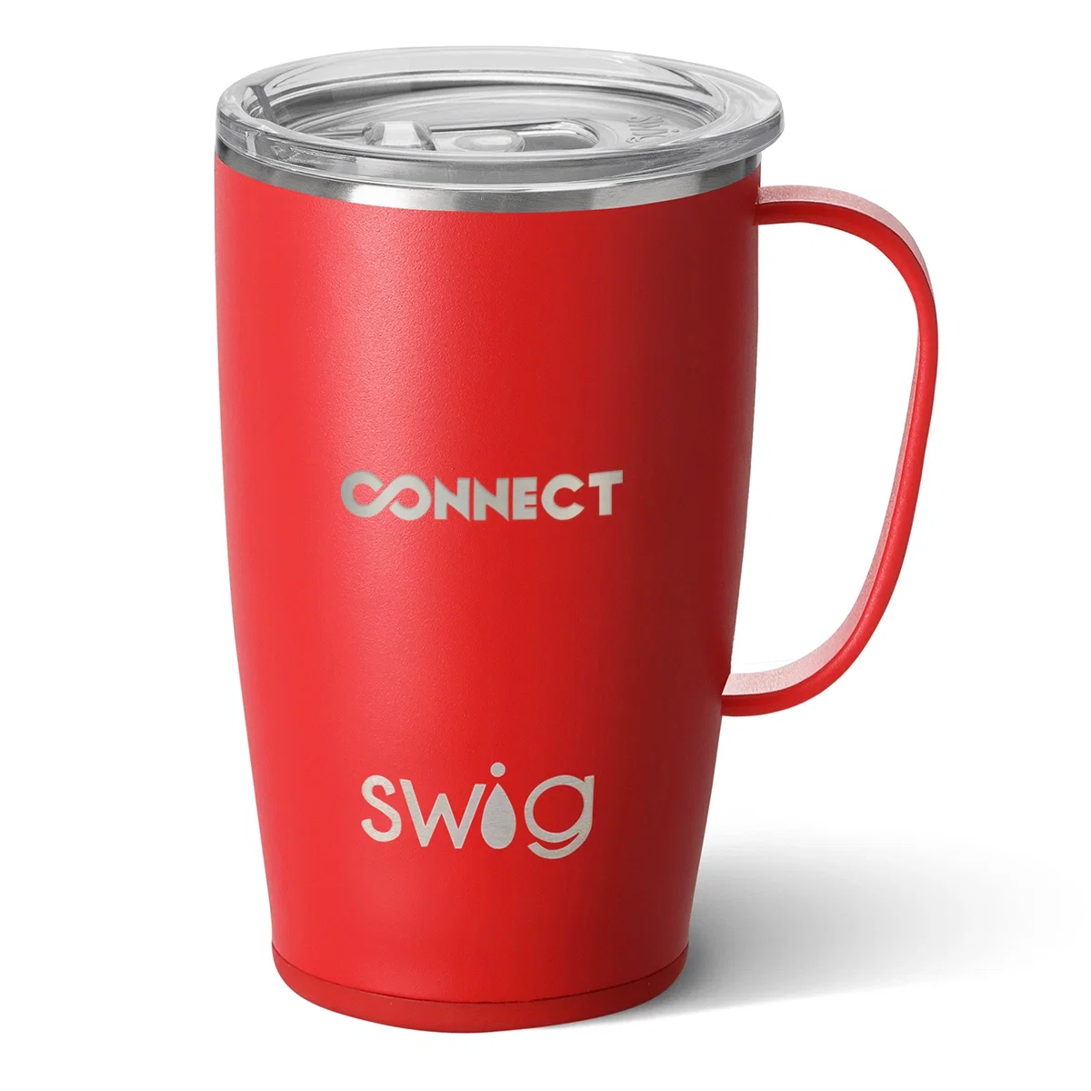 Eighteen ounce stainless steel travel mug with a fitted lid